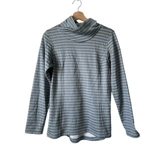 Women's COLUMBIA Striped Cowl Neck Fleece Pullover Grey XK1457 - 591 XS